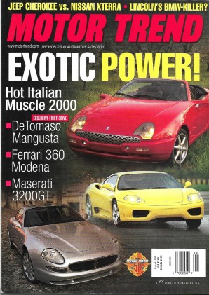 MOTOR TREND 1999 AUG - MANGUSTA, '64 GTO, ECPLPSE GT